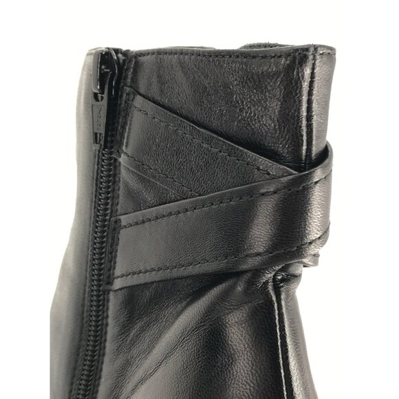 Stuart Weitzman Boots Womens Size 8.5 Black Leather Hidden Wedge Side Zip - Picture 8 of 11